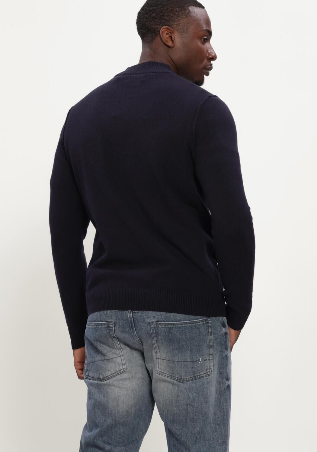 BUTCHER OF BLUE Heren Truien & Vesten Clifden Mock Donkerblauw