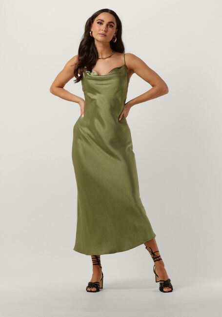 Groene NOTRE-V Maxi jurk SATIN STRAP DRESS - large