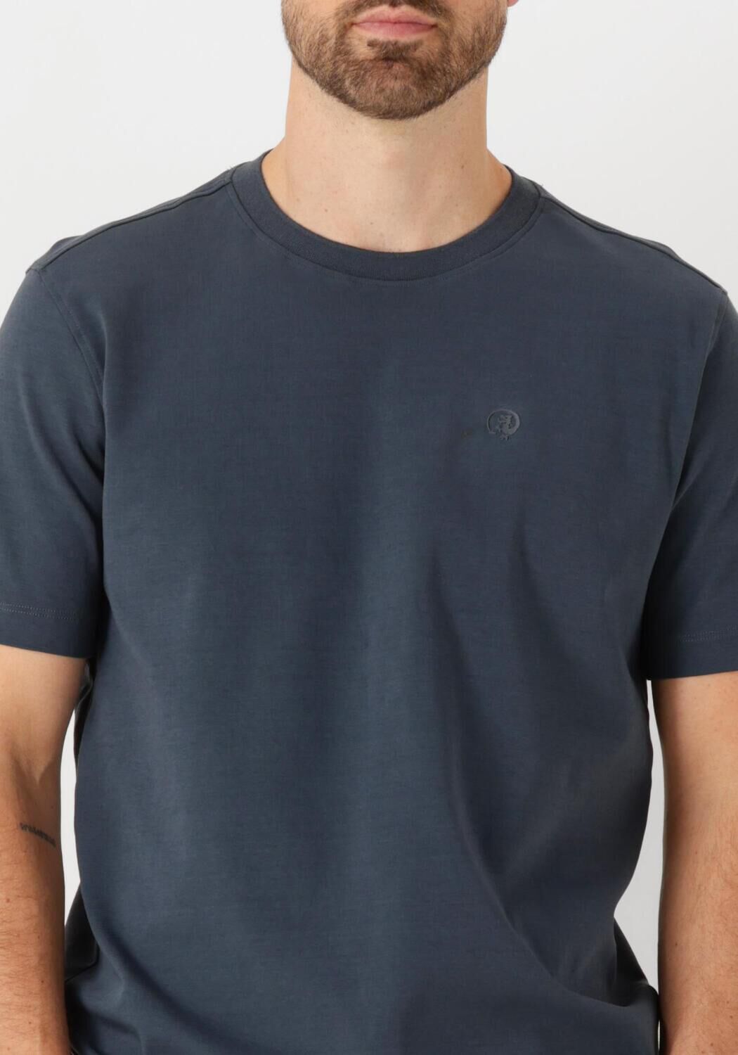 CAST IRON Heren Polo's & T-shirts Crewneck Regular Fit Interlock Essential Donkerblauw