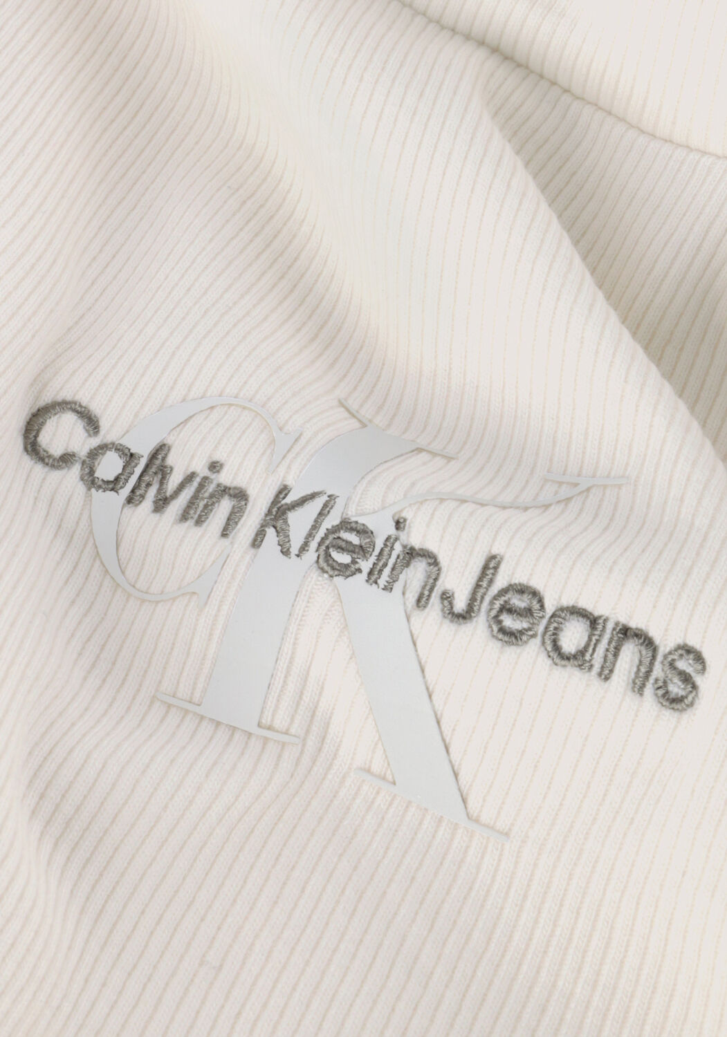 Creme CALVIN KLEIN Coltrui MONOLOGO RIB ROLL NECK - large