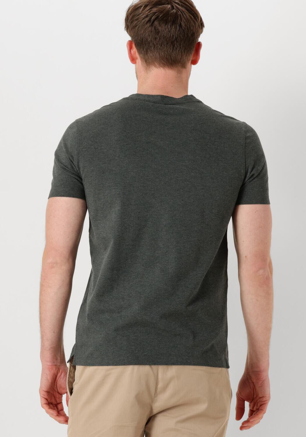 PROFUOMO Heren Polo's & T-shirts T-shirt Crew Neck Ss Donkergroen