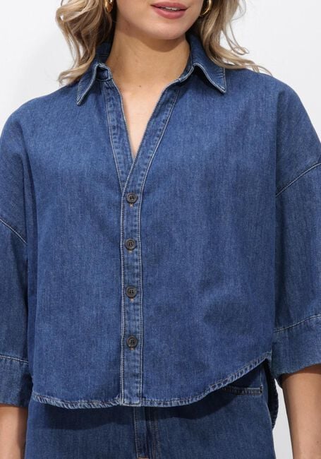 Blauwe SUMMUM Blouses BLOUSE DENIM KIMONO LIGHT COTTON TWILL - large