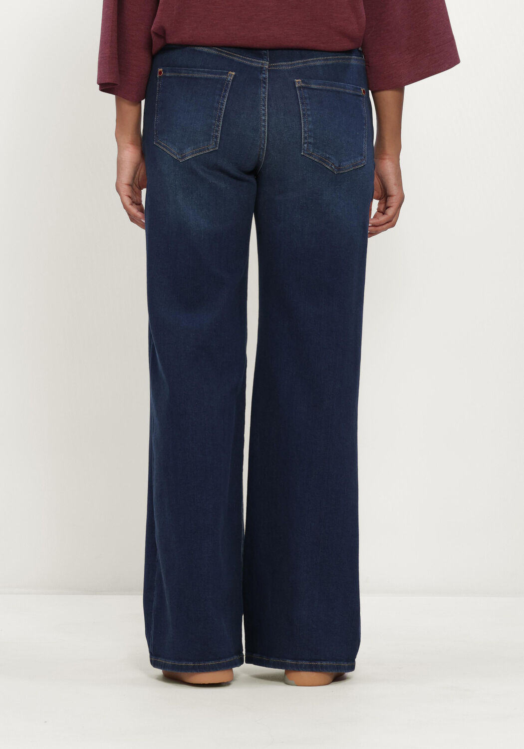 Donkerblauwe MOS MOSH Wide jeans MMDARA HERA JEANS - large
