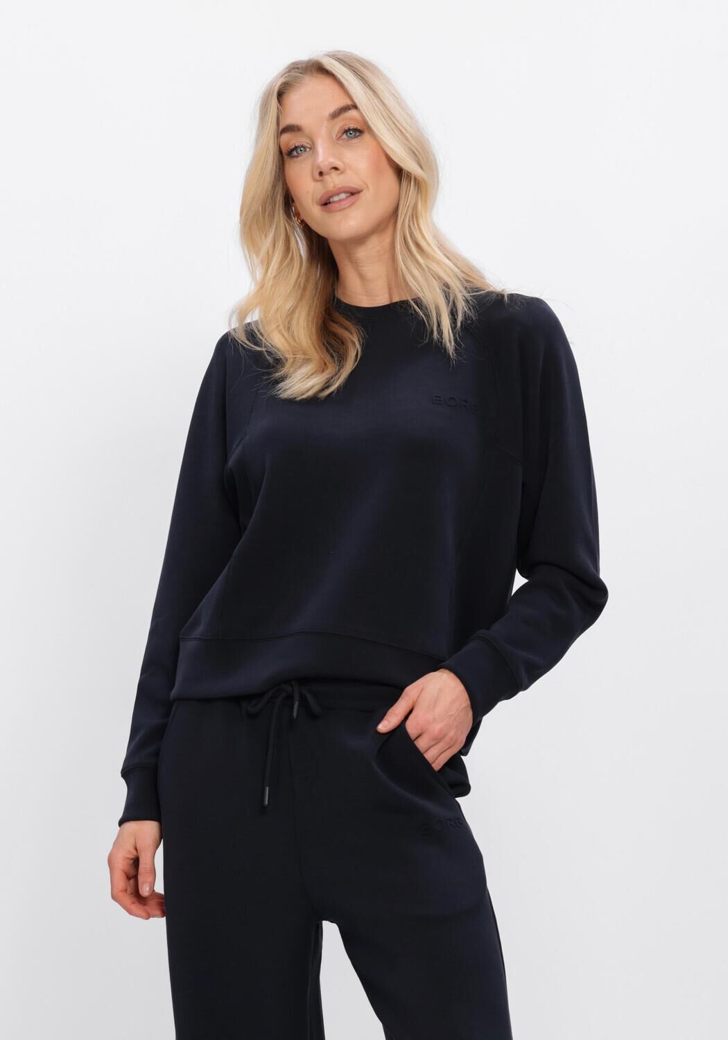 Donkerblauwe BJORN BORG Sweater STUDIO SOFT SWEATSHIRT - large