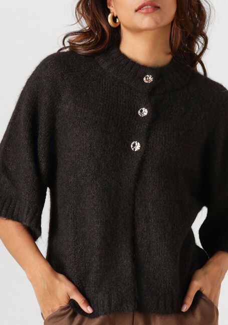 Antraciet NEO NOIR Trui BENUTA FLUFFY KNIT CARDIGAN - large