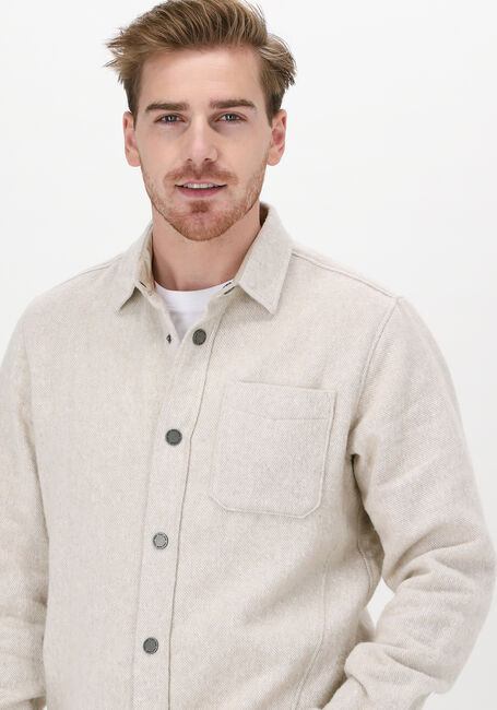 Beige CAST IRON Overshirt LONG SLEEVE SHIRT WOOL BLEND R - large