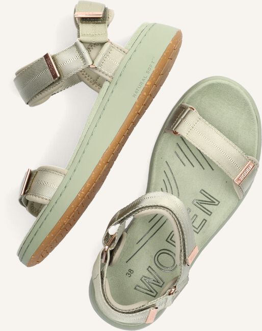 Groene WODEN Platte sandalen LINE Groene WODEN Platte sandalen LINE - large