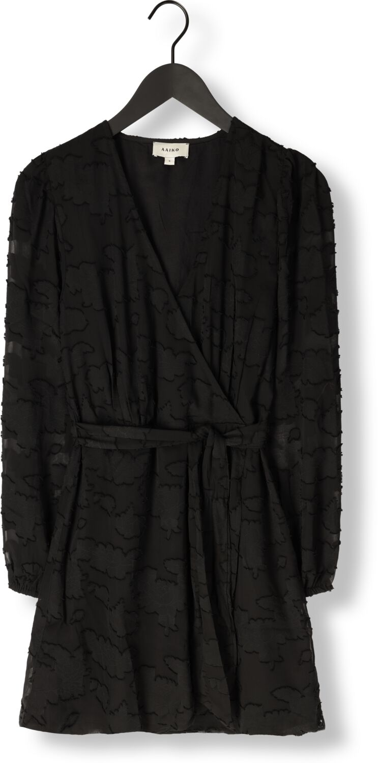 AAIKO Dames Jurken Eloise Chiffon Flower Pes 509 Zwart