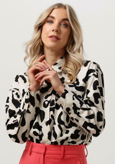 Zwarte ALIX THE LABEL Blouse LADIES WOVEN BIG ANIMAL BLOUSE - large