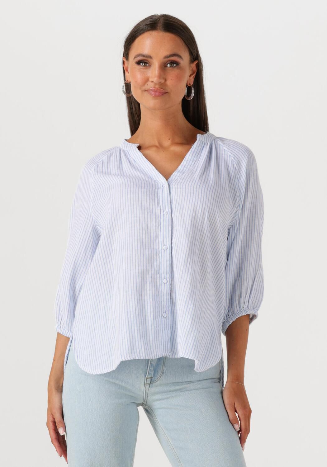 SELECTED FEMME Dames Blouses Slfalberta 3 4 Stripe Shirt Noos Lichtblauw