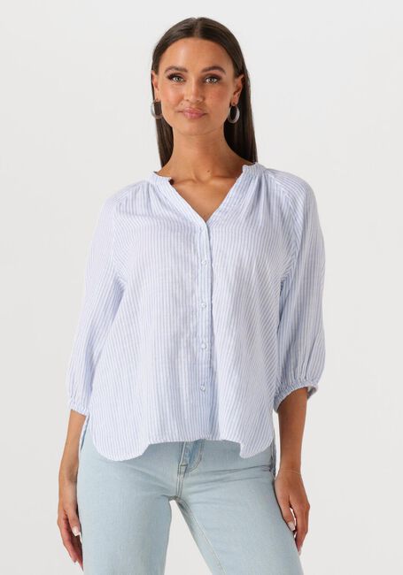 Lichtblauwe SELECTED FEMME Blouses SLFALBERTA 3/4 STRIPE SHIRT NOOS - large