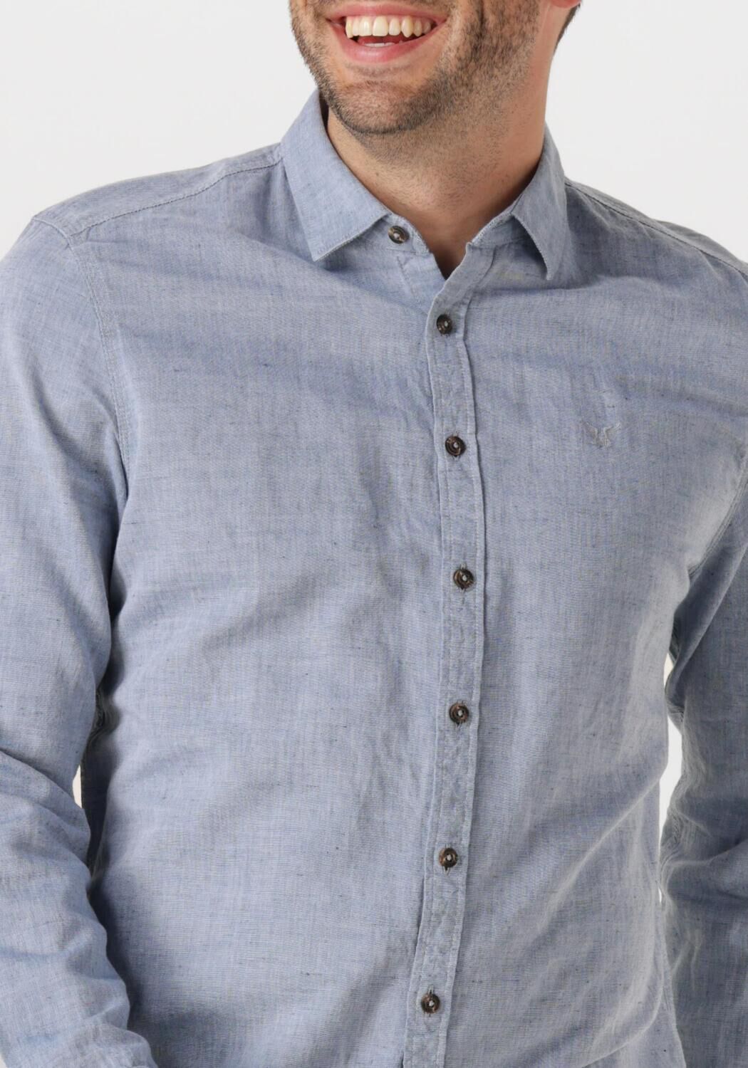 PME LEGEND Heren Overhemden Long Sleeve Shirt Ctn linen Lichtblauw