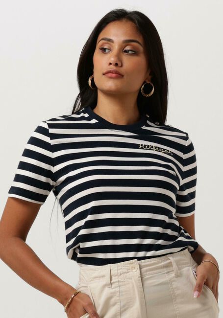 Blauwe TOMMY HILFIGER T-shirt REG GOLD BUTTON C-NK SS - large