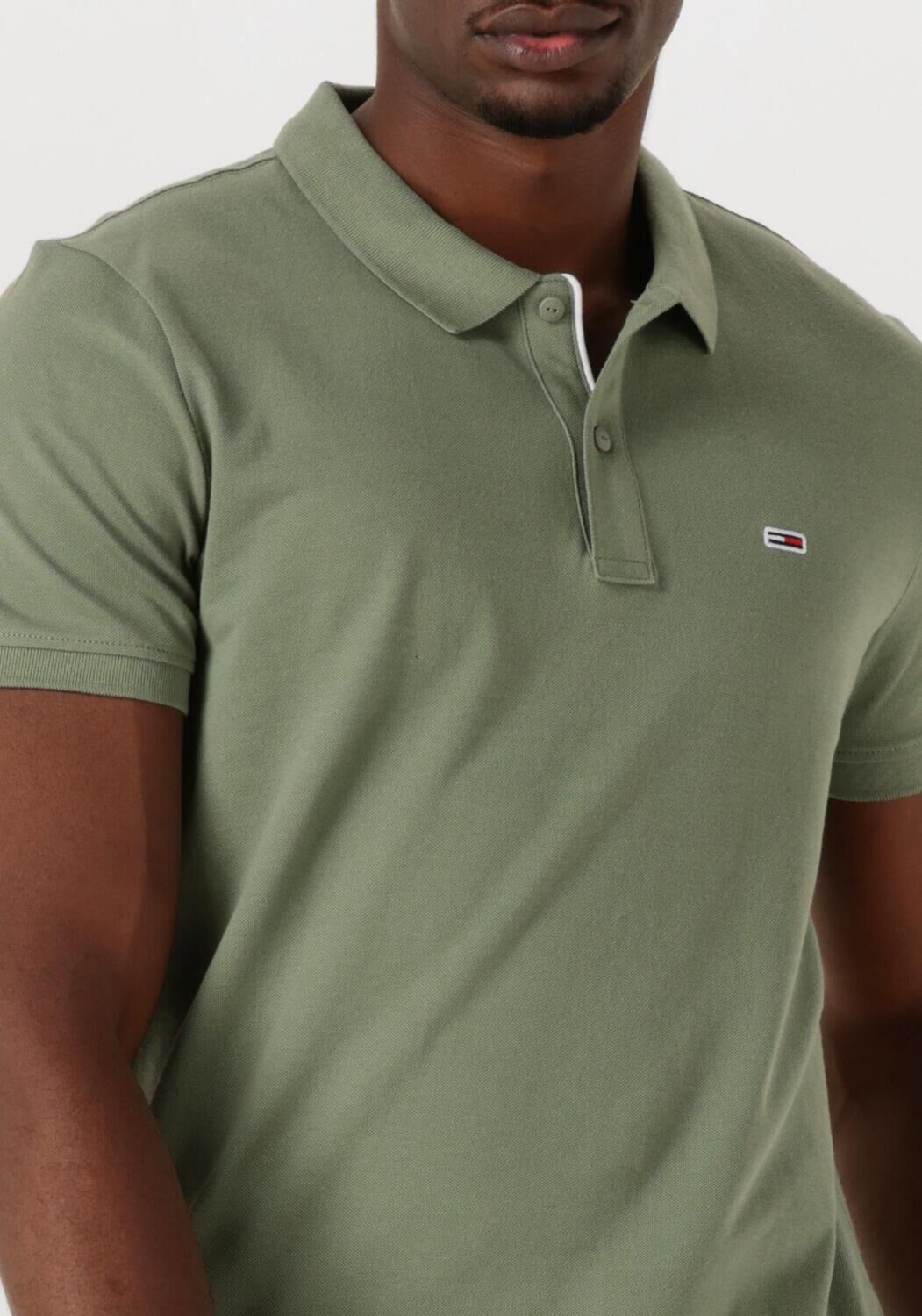 TOMMY JEANS Heren Polo's & T-shirts Tjm Slim Plancket Polo Ext Groen