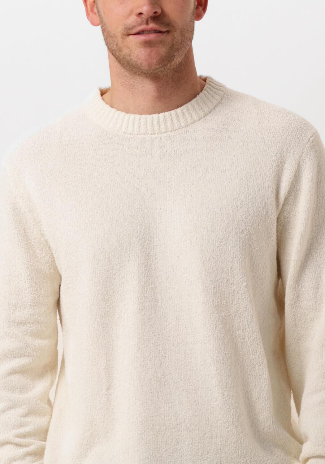 SELECTED HOMME Heren Truien & Vesten Slhneil Ls Knit Neps Crew Neck Beige