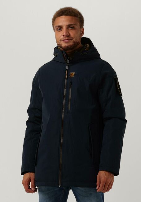 Blauwe PME LEGEND Parka's LONG JACKET KEYLAND HIGH TWILL - large