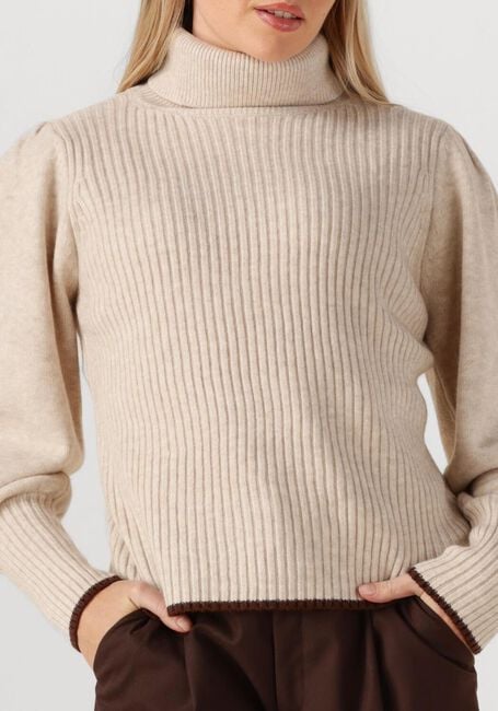 Beige CO'COUTURE Trui ROW PUFF RIB ROLLNECK - large