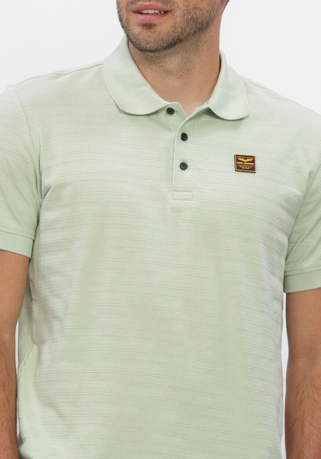 Mint PME LEGEND Polo SHORT SLEEVE POLO JACQUARD JERSEY STRIPE - large
