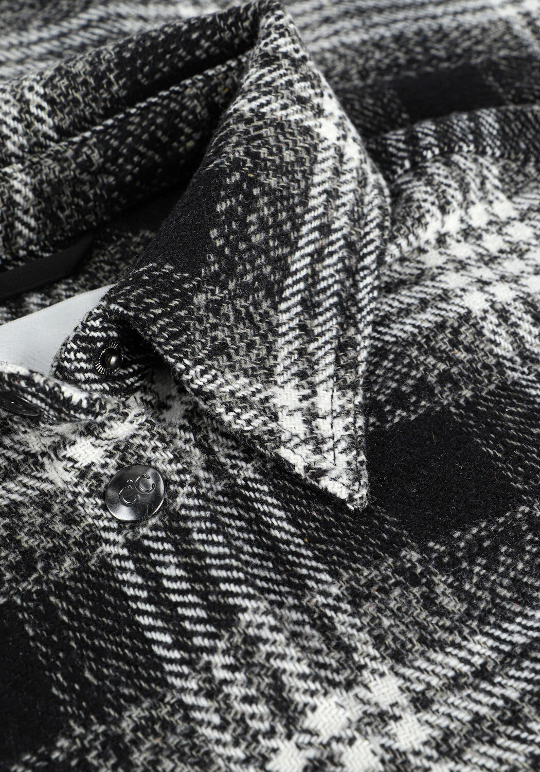 Zwarte CO'COUTURE Mantel EDNA CHECK SHIRT - large