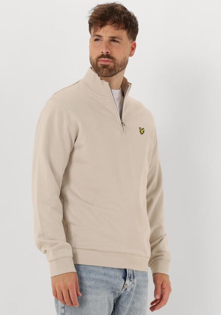 Ecru LYLE & SCOTT Sweater LOOPBACK QUARTER ZIP SWEAT - large