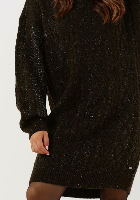 Groene SCOTCH & SODA Mini jurk LUREX KNITTED CABLE DRESS - large