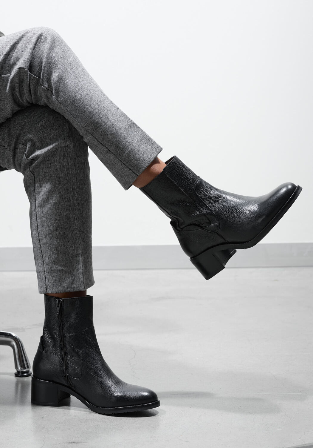 Zwarte PIEDI NUDI Enkellaarsjes SELVA 17.02 - large