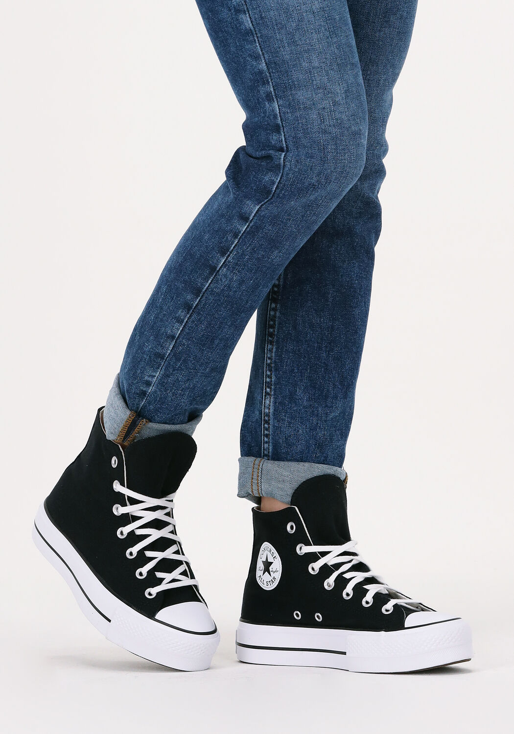 Zwarte all stars hoog dikke zool clearance
