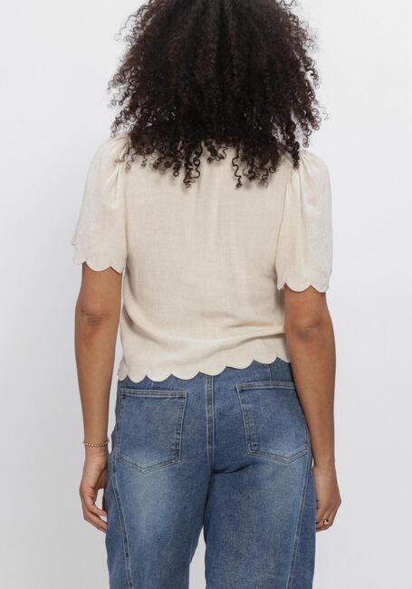 Beige OBJECT Vest OBJSANNE 2/4 LO V-NECK TOP - large