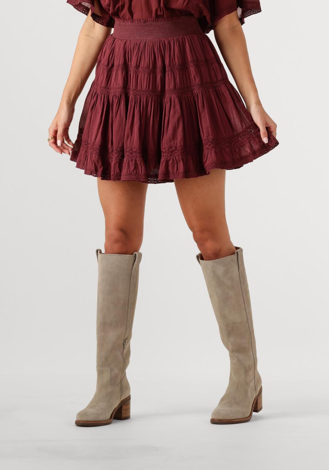 NEO NOIR Dames Rokken Callia S Voile Skirt Bordeaux