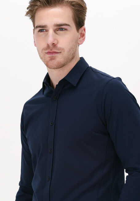 Donkerblauwe CAST IRON Casual overhemd LONG SLEEVE SHIRT TWILL JERSEY - large