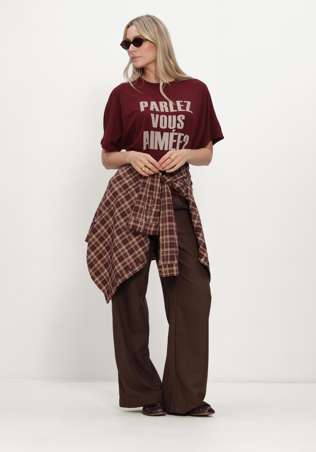 AIMEE THE LABEL Dames Tops & T-shirts Elaraw6 Shirt Bordeaux