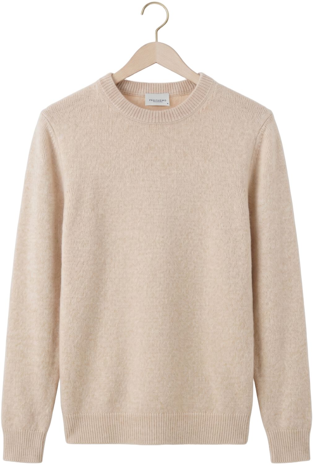 PROFUOMO Heren Truien & Vesten Pullover Crew Neck 80 20 Beige