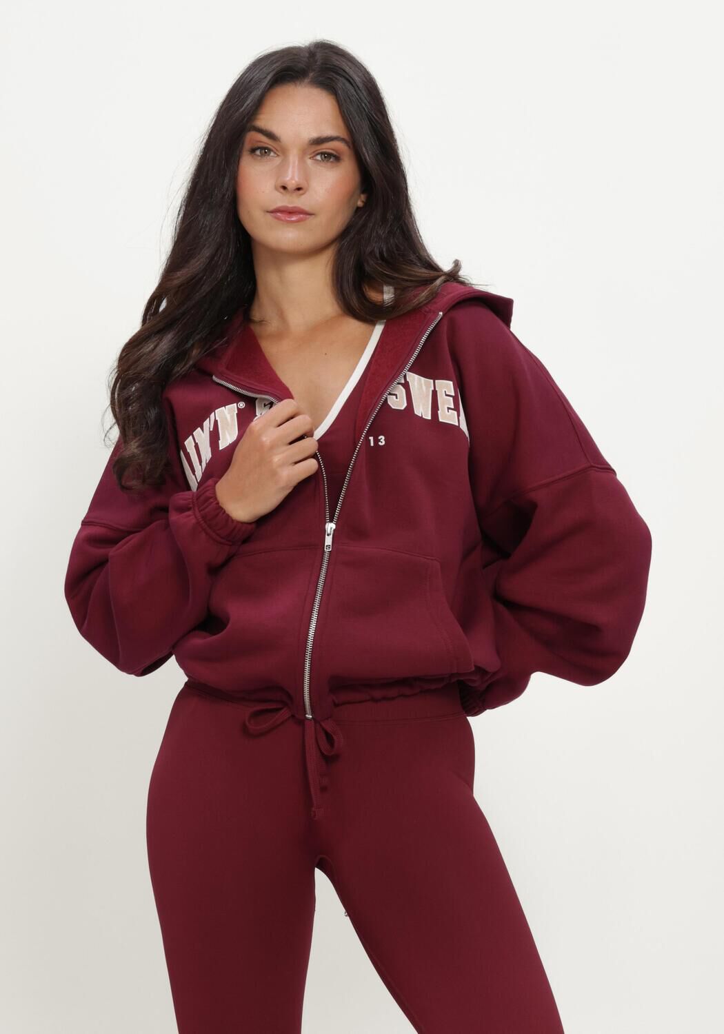 AIM'N Dames Truien & Vesten Varsity Sweat Zip Hood Bordeaux