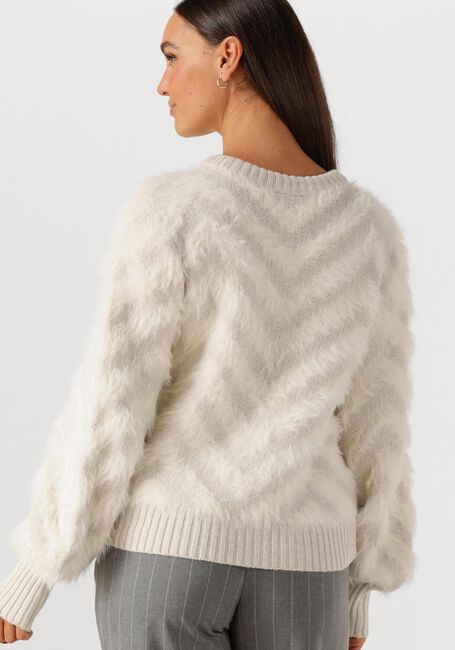 Creme OBJECT Trui OBJHOLLOW L/S RE KNIT PULLOVER - large