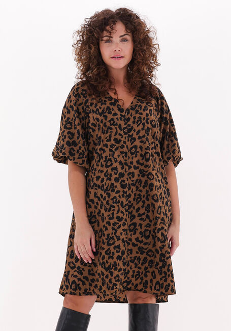 Bruine CO'COUTURE Mini jurk SAVANNAH ANIMAL DRESS - large