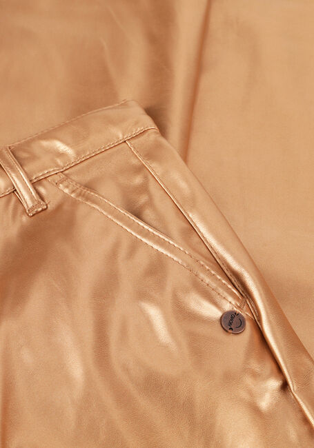 Gouden NONO Wijde broek SIMONA FAKE LEATHER WIDE LEG PANTS - large
