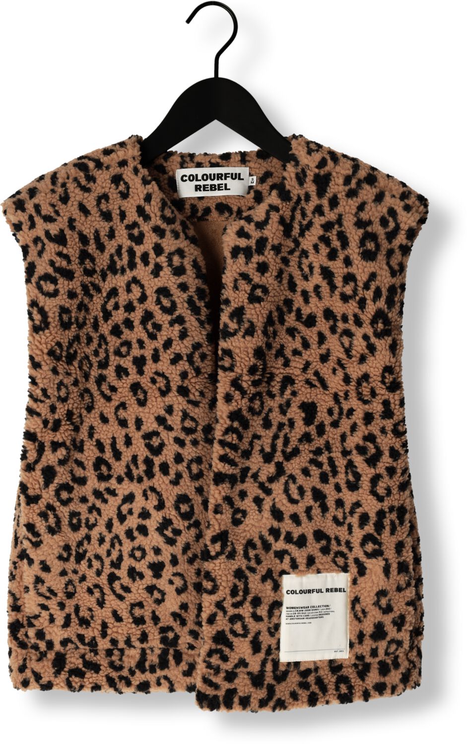 COLOURFUL REBEL Dames Blazers Yoni Leopard Teddy Gilet Bruin