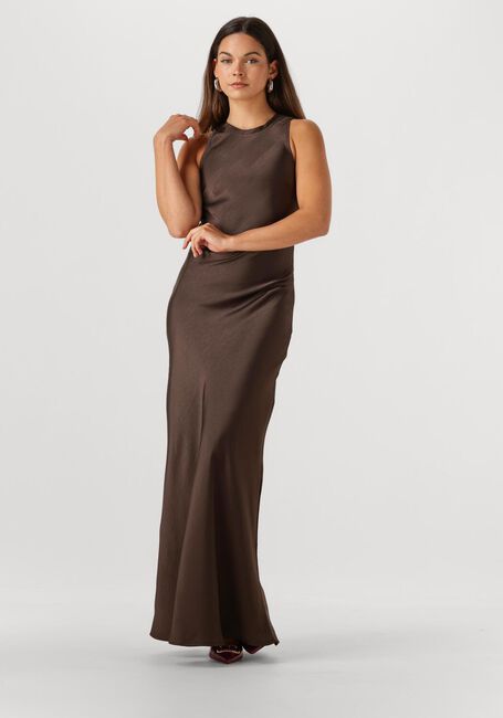 Bruine NEO NOIR Maxi jurk CELINIE HEAVY SATEEN DRESS - large