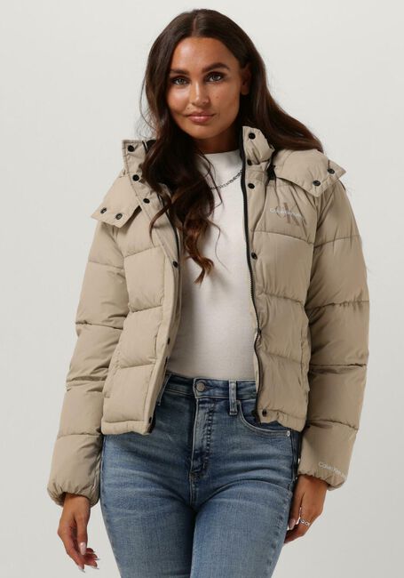 Taupe CALVIN KLEIN Gewatteerde jas MONOLOGO NON DOWN SHORT PUFFER - large