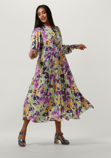 Groene Y.A.S. Midi jurk YASALIRA LS LONG SHIRT DRESS S. - large