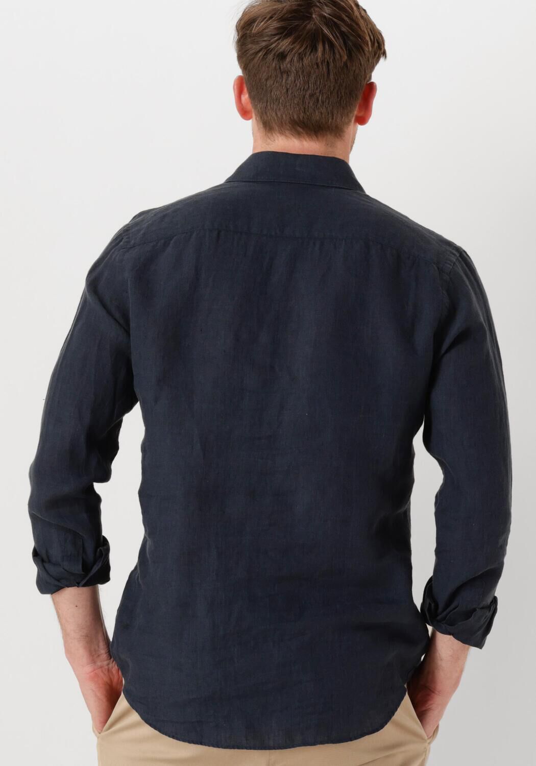 PROFUOMO Heren Overhemden Shirt X-cutaway Linen Donkerblauw