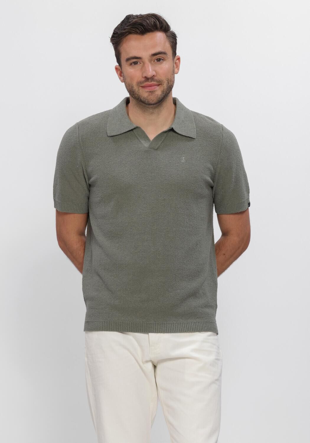 Groene BUTCHER OF BLUE Polo BOUCLE KNIT POLO - large