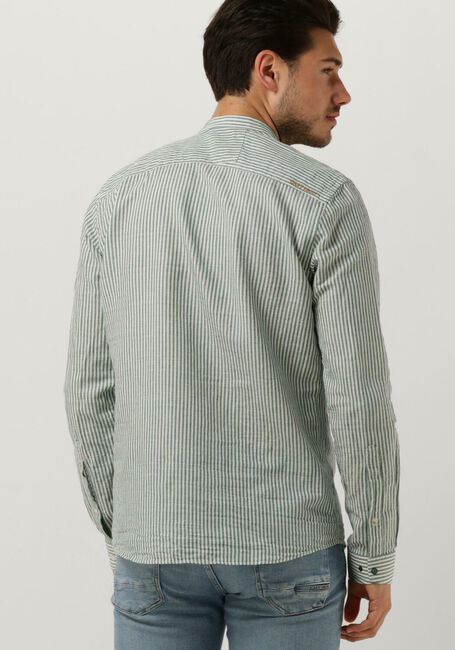 Mint CAST IRON T-shirt LONG SLEEVE SHIRT CO LI DOBBY STRIPE - large