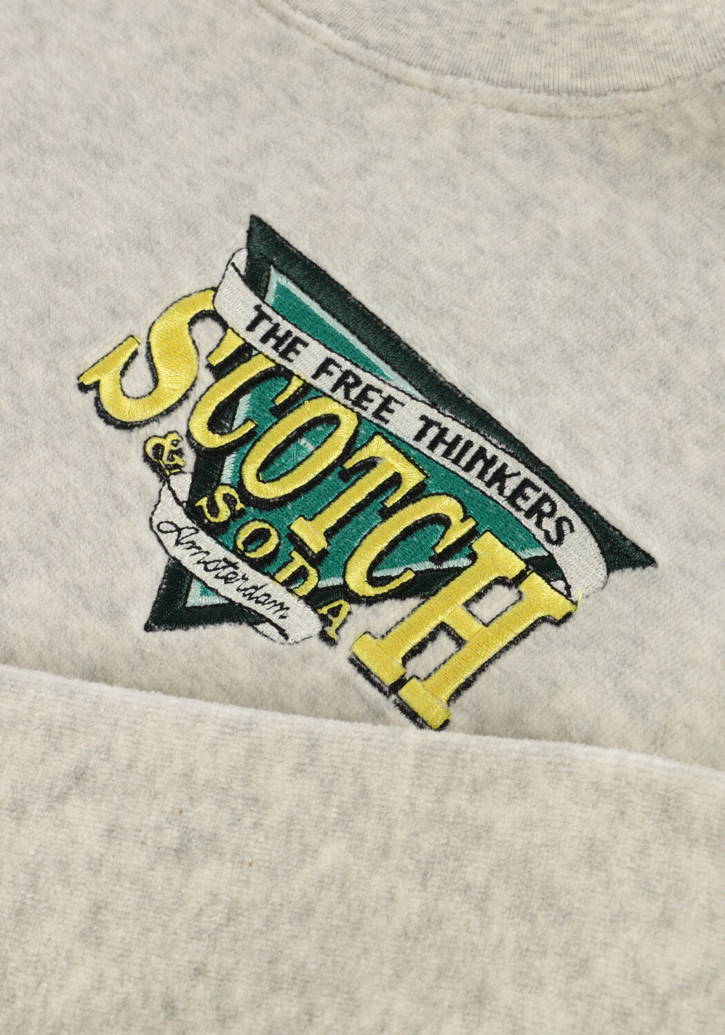 Lichtgrijze SCOTCH & SODA Trui TOWELLING SWEATSHIRT - large