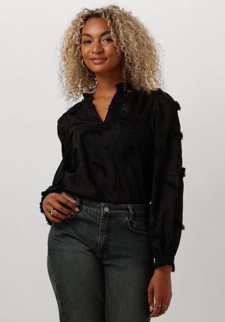 Zwarte MINUS Blouses PIPER V-NECK BLOUSE - large