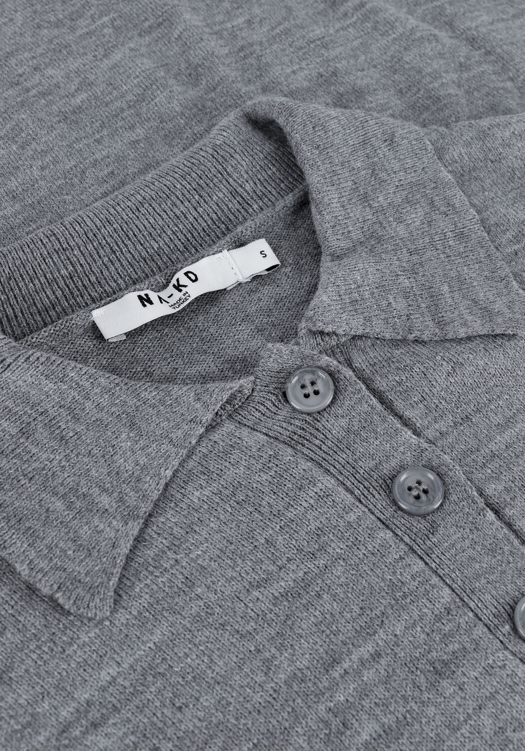 Lichtgrijze NA-KD Polo OVERSIZED POLO NECK SWEATER - large