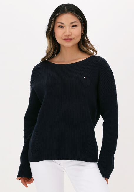 Donkerblauwe TOMMY HILFIGER Trui HAYANA DETAIL BOAT-NK SWEATERO - large