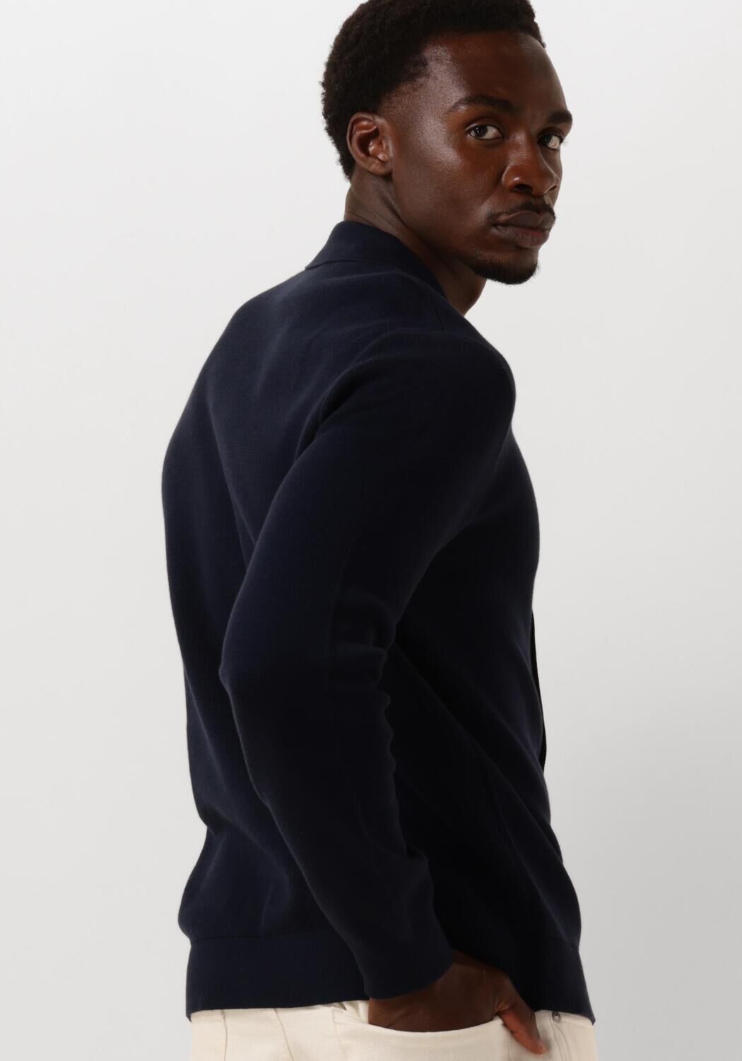 SELECTED HOMME Heren Truien & Vesten Slhmattis Ls Knit Polo Cardigan Donkerblauw