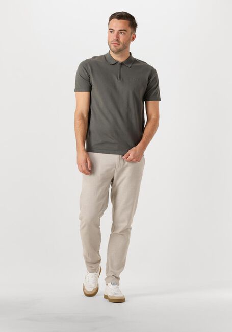 Donkergroene DSTREZZED Polo DORIAN ZIP POLO - large