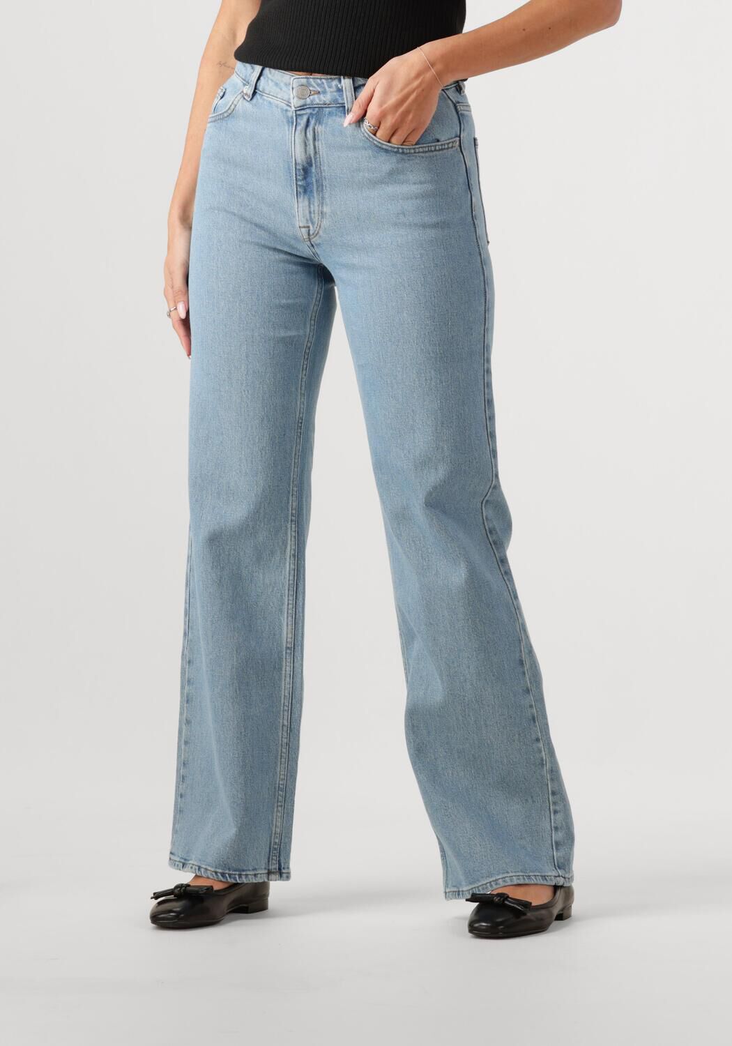 SELECTED FEMME Dames Jeans Slfalice-n Hw Wide Lon Lichtblauw
